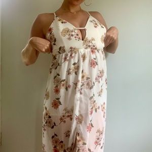 White floral maxi dress